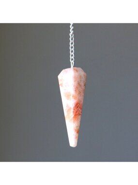 Sunstone Pendulum Sun Divination Feng Shui Stone Crystal Healing Dowsing Tool Gi